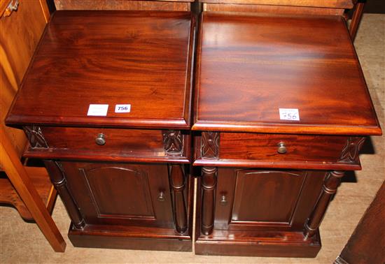 Pair of Victorian style mahogany bedside tables